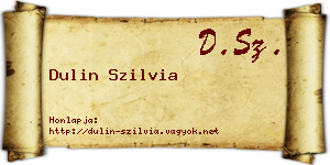 Dulin Szilvia névjegykártya